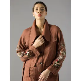 A Humming Way Brown Maze Khadi Jacket A Humming Way Brown Maze Khadi Jacket