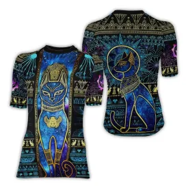 Bastet Galaxy Women's Short Sleeve Rash Guard