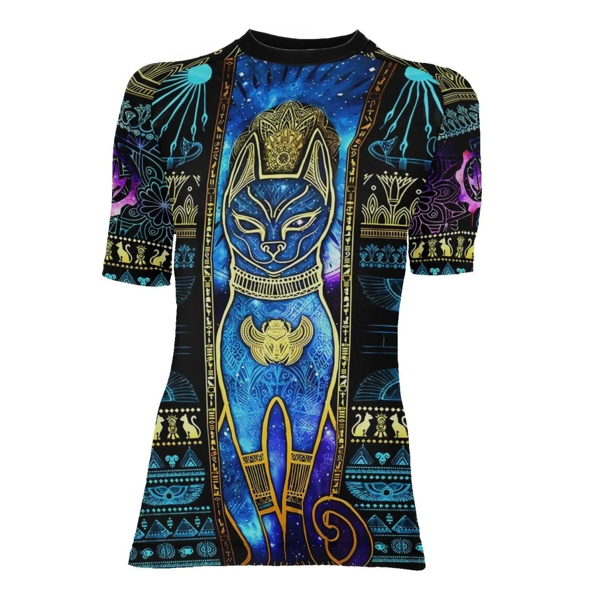 Bastet Galaxy Women's Short Sleeve Rash Guard