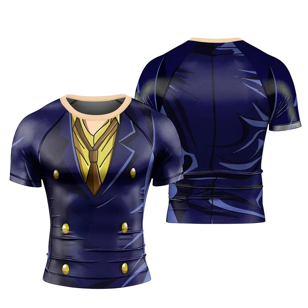 Black Leg Sanji One Piece Short Sleeve Rash Guard
