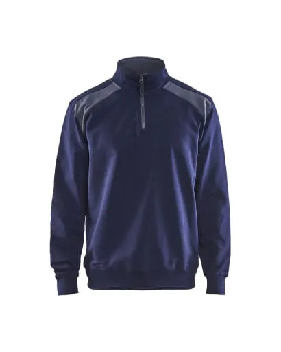 Blaklader Workwear Uniform Half-Zip 2-Tone Cotton Sweatshirt Profile 3353 - Industry Collection Essential