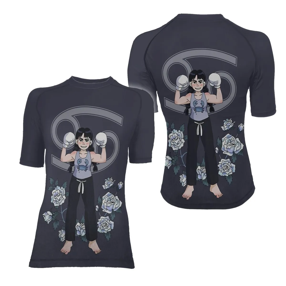 Cancer Zodiac Mom Women's Short Sleeve Rash Guard