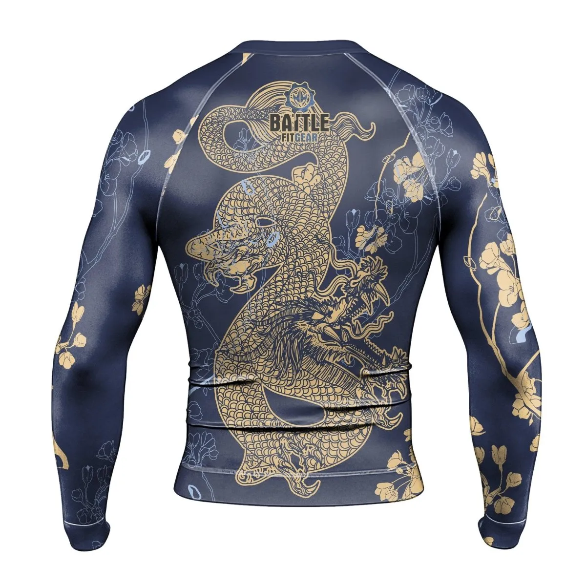 Flower Chinese Dragon Long Sleeve Rash Guard