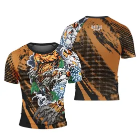 Flower Tiger Short Sleeve Rash Guard