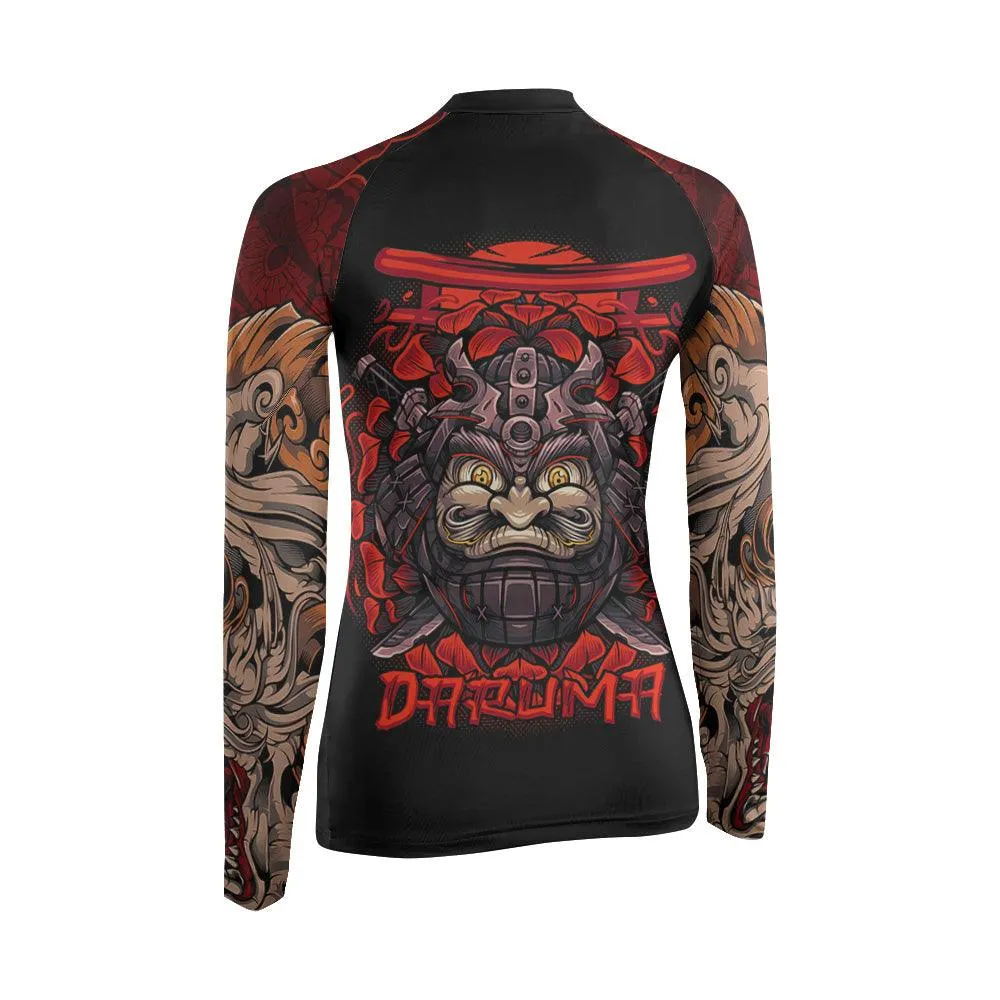 Japanese Daruma Women's Long Sleeve Rash Guard