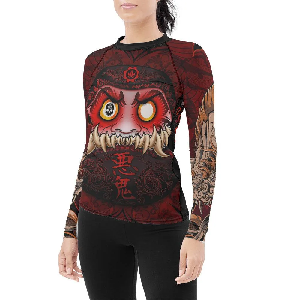 Japanese Daruma Women's Long Sleeve Rash Guard