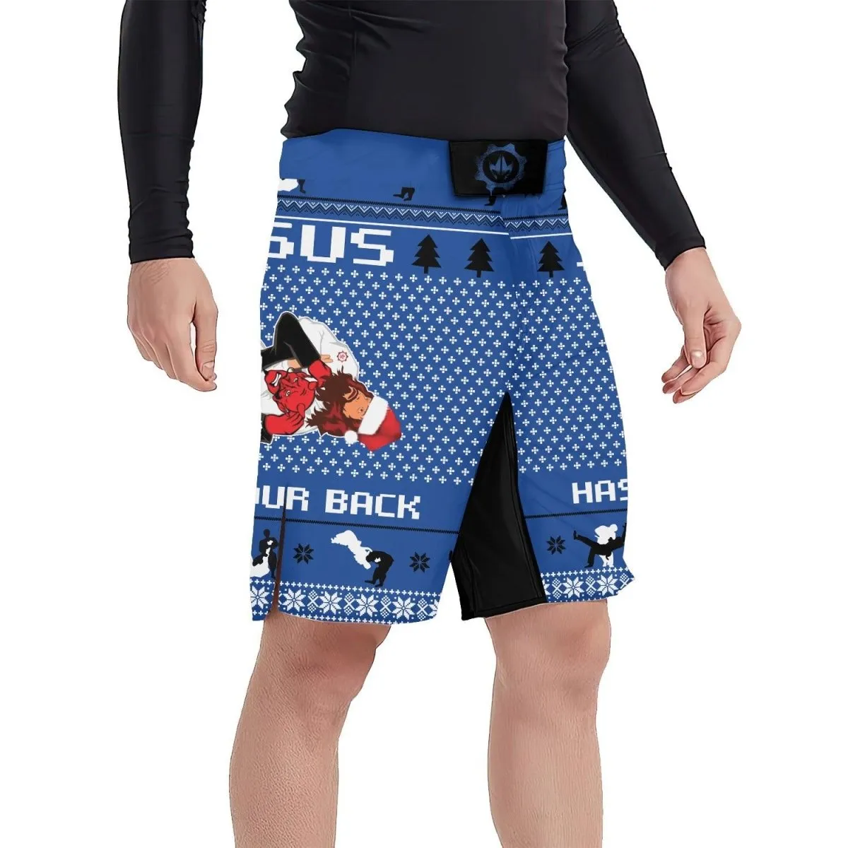 Jesus Santa Choking Fight Shorts