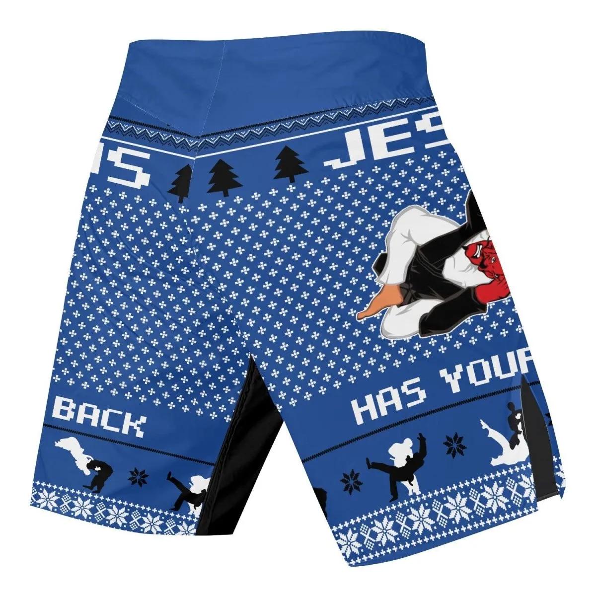 Jesus Santa Choking Fight Shorts