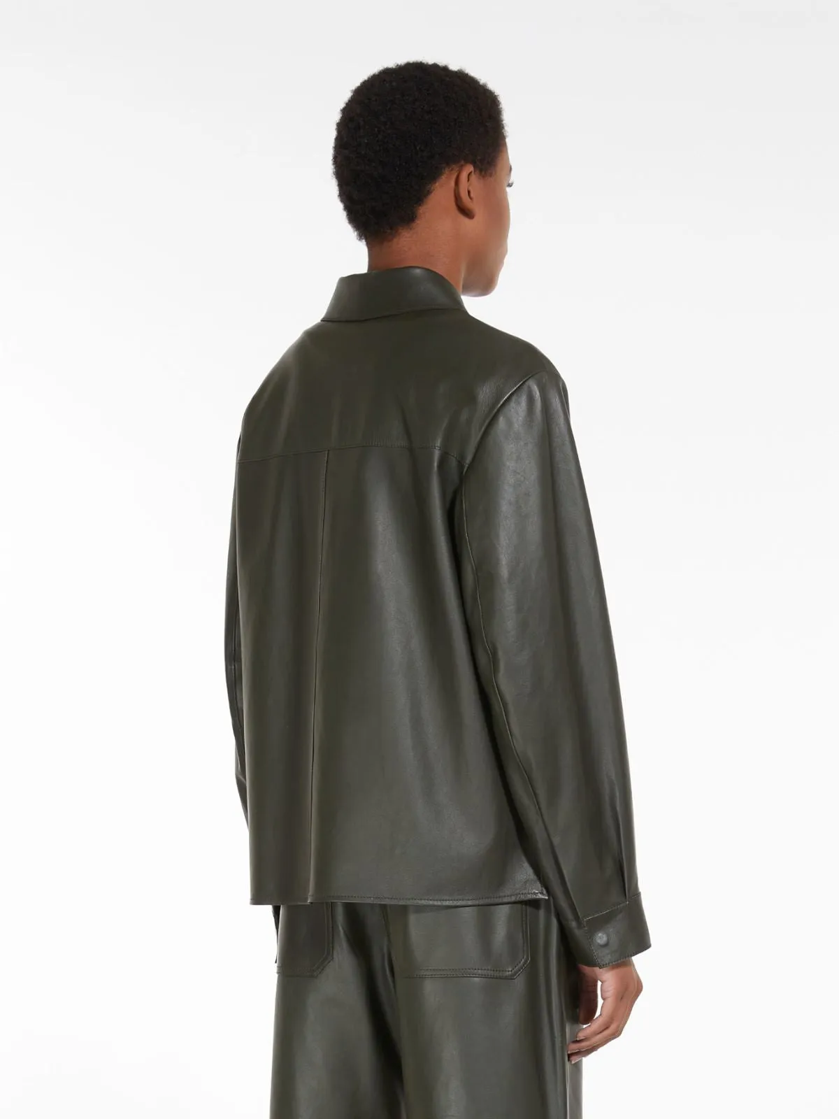 kaki leather jacket