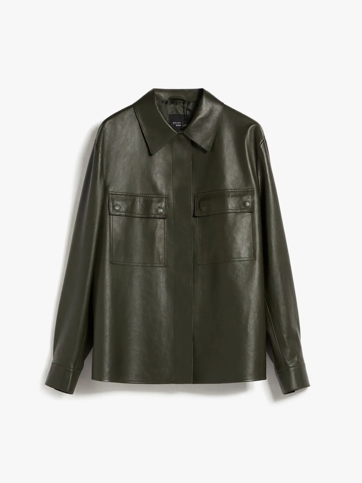 kaki leather jacket