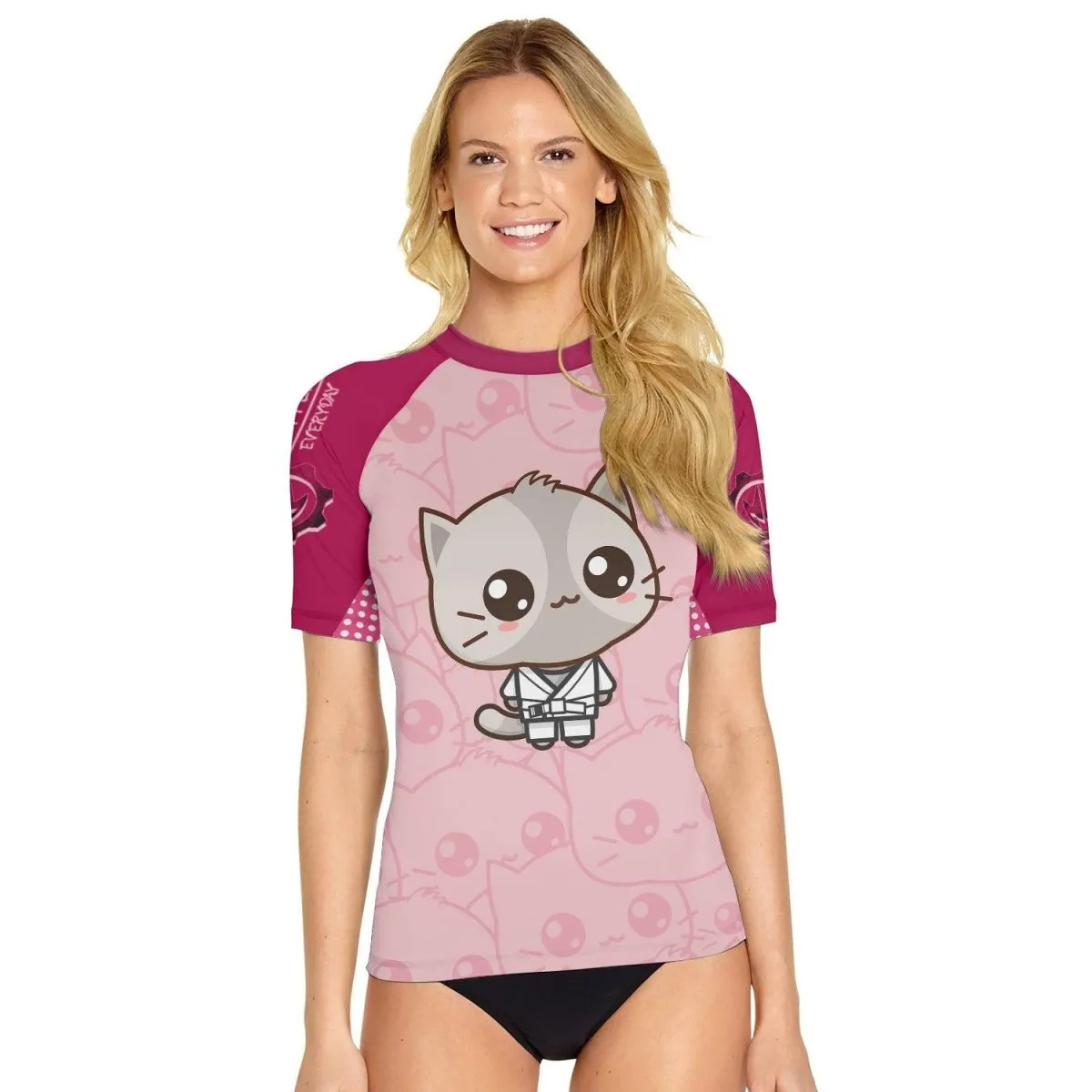 Kimeora Pink Women's Short Sleeve Rash Guard