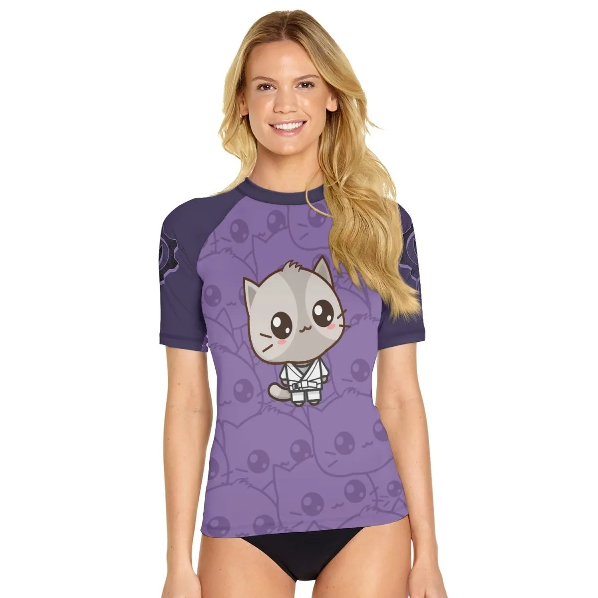 Kimeora Pink Women's Short Sleeve Rash Guard