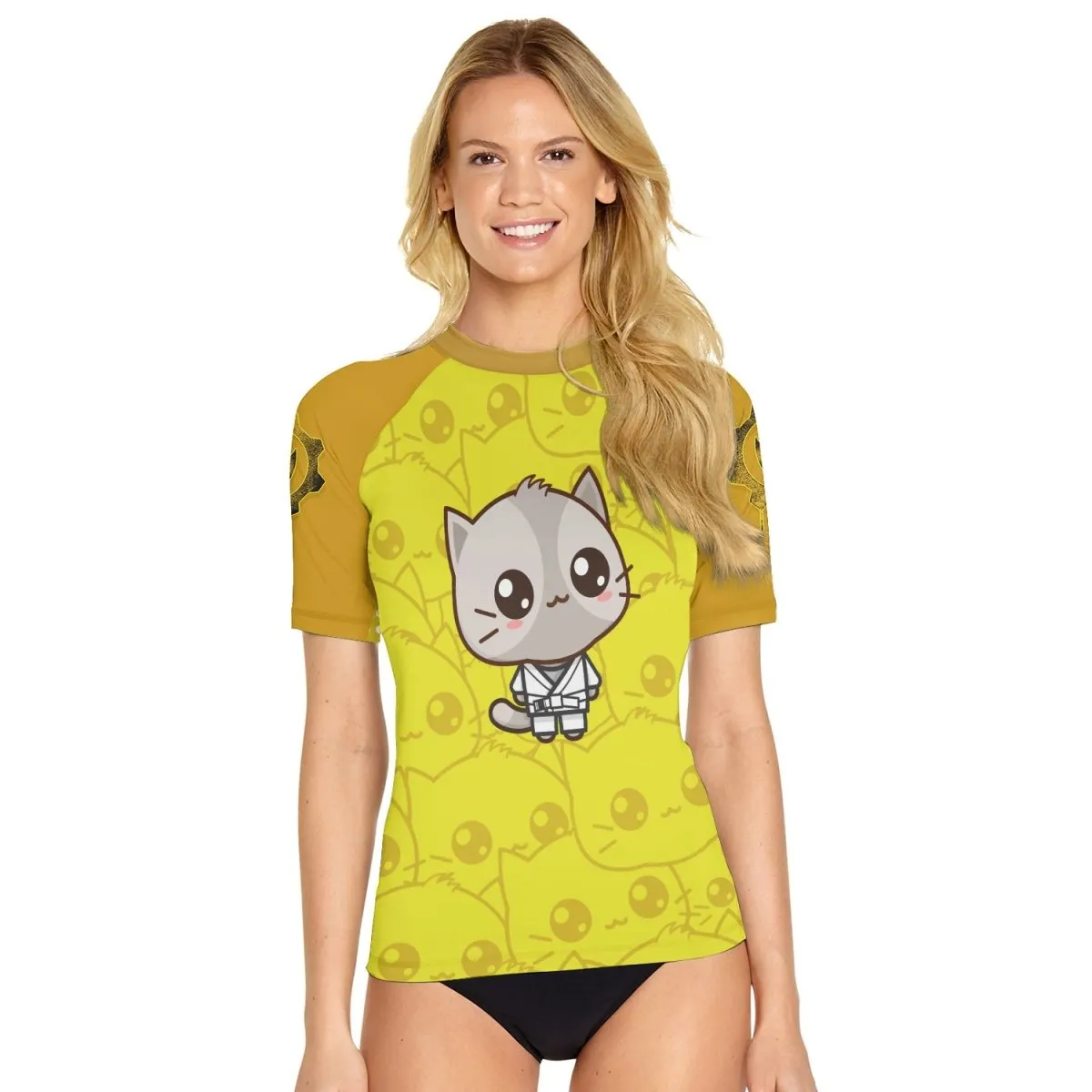 Kimeora Pink Women's Short Sleeve Rash Guard