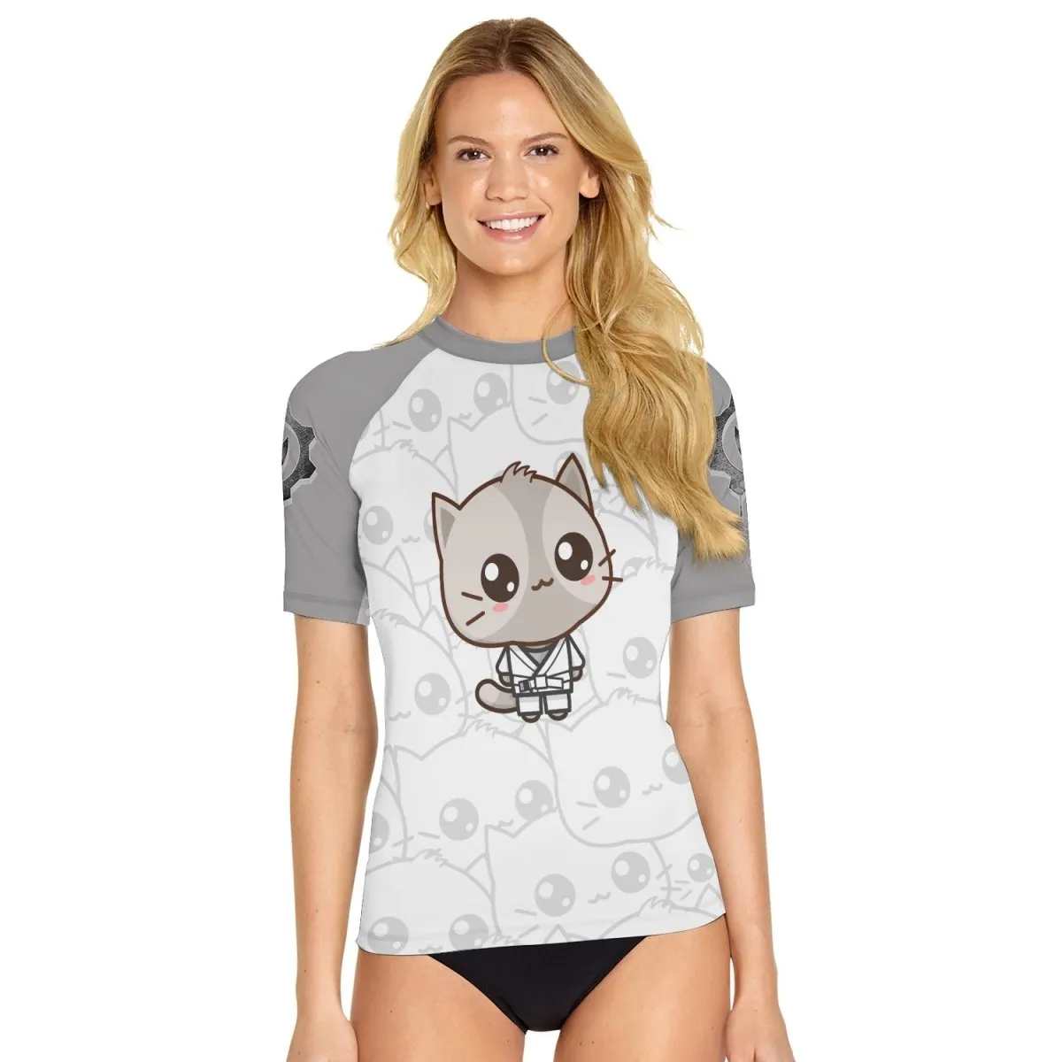 Kimeora Pink Women's Short Sleeve Rash Guard