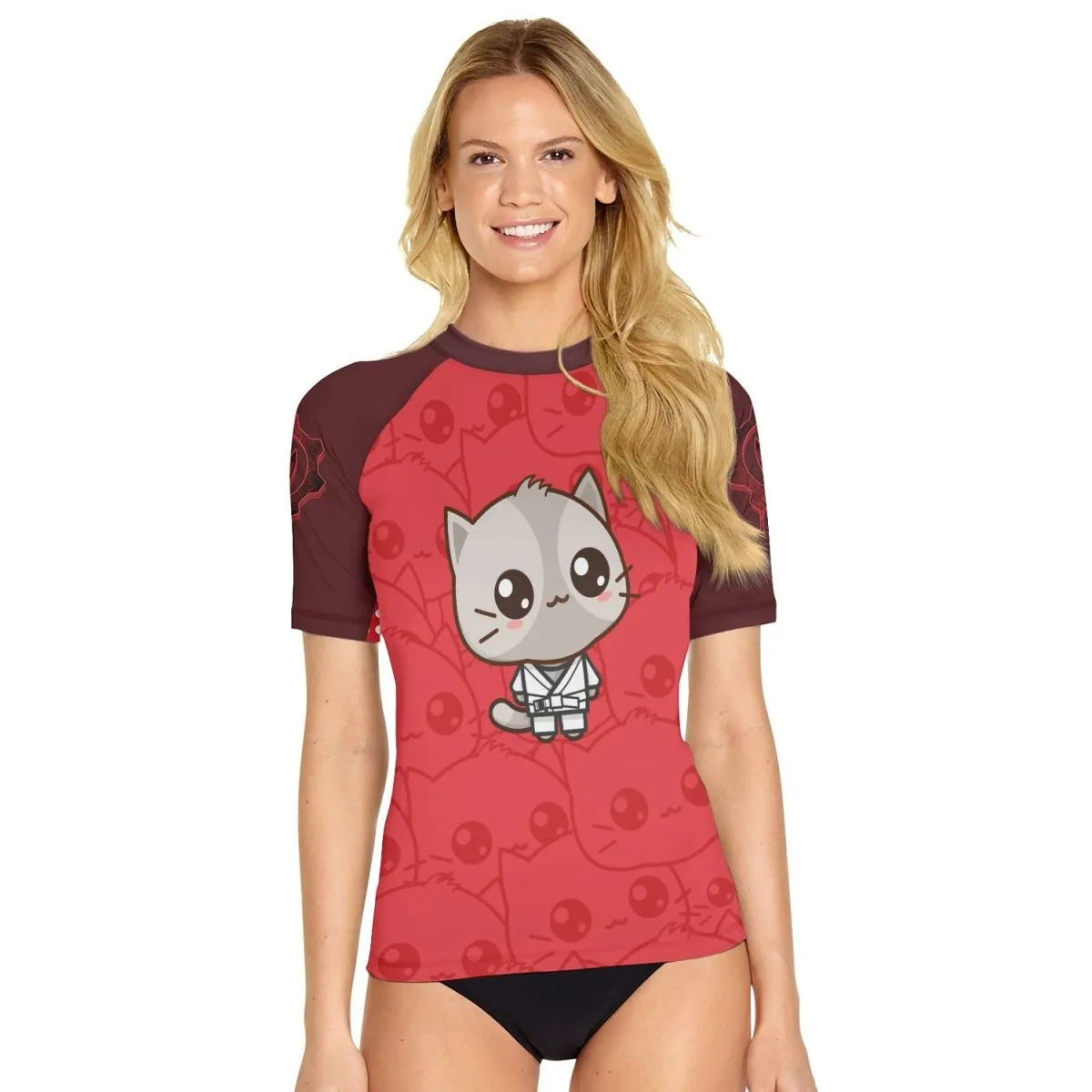 Kimeora Pink Women's Short Sleeve Rash Guard