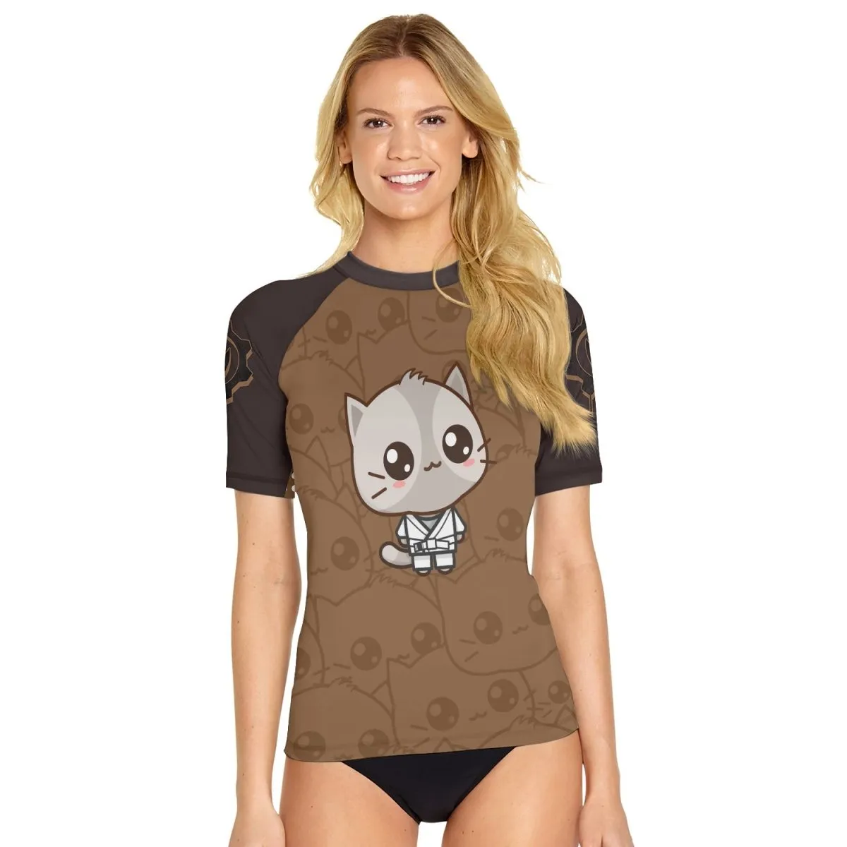 Kimeora Pink Women's Short Sleeve Rash Guard