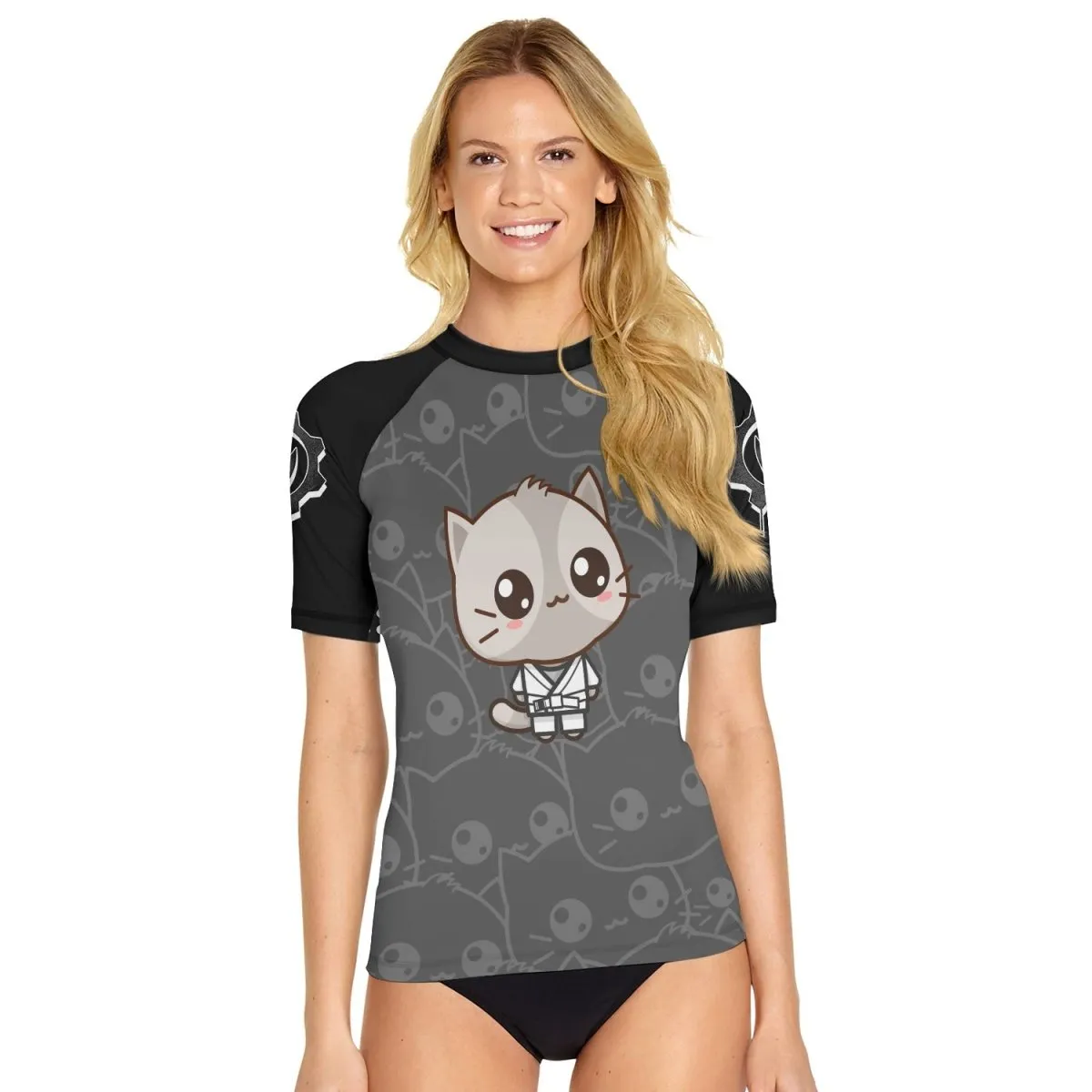 Kimeora Pink Women's Short Sleeve Rash Guard