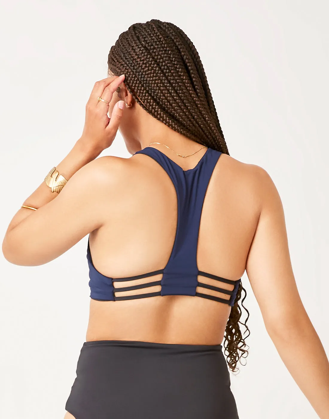 La Jolla Reversible Top: Black/Navy