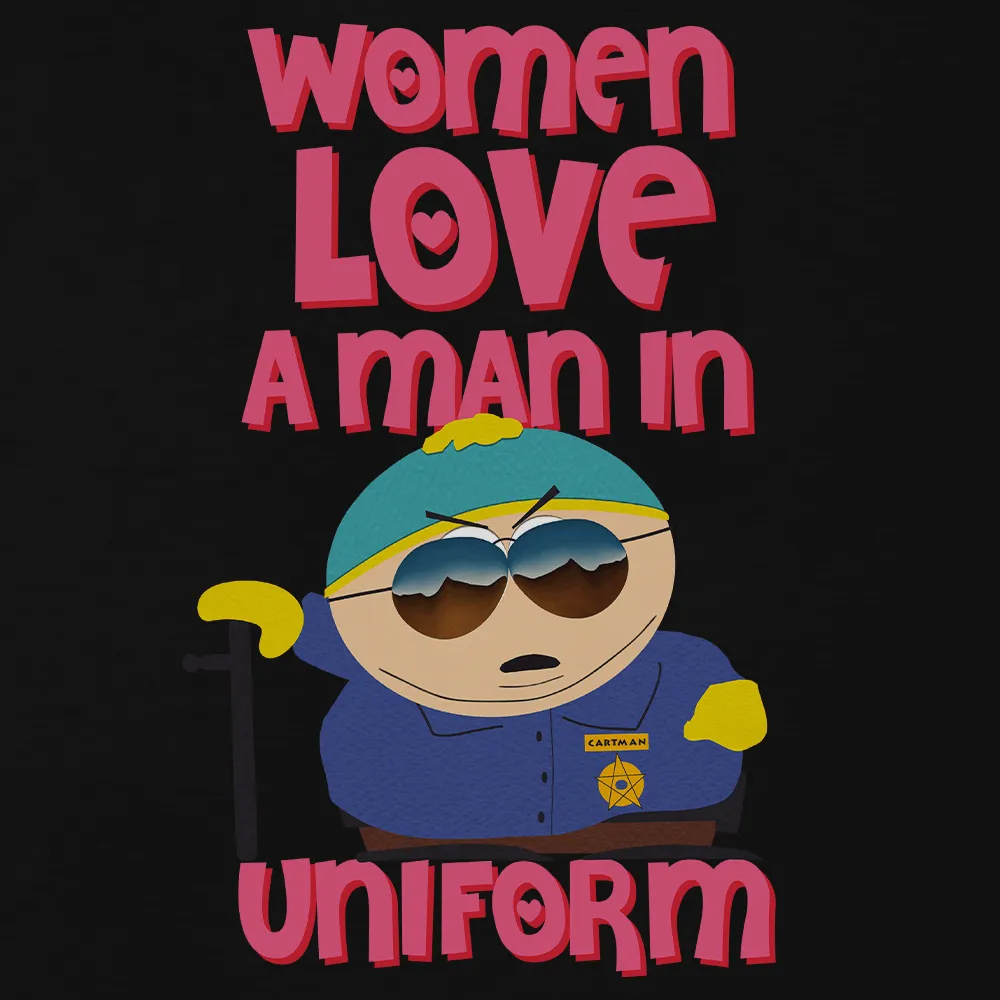 South Park Cartman Women Love a Man in Uniform Adult Short Sleeve T-Shirt